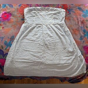 Old Navy blue / white Striped Strapless Dress